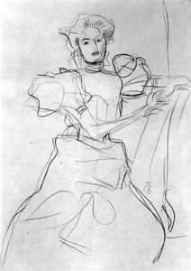 Sitzende Frau - Studie für ein Porträt von Sonja Knips, um 1898 von Gustav Klimt